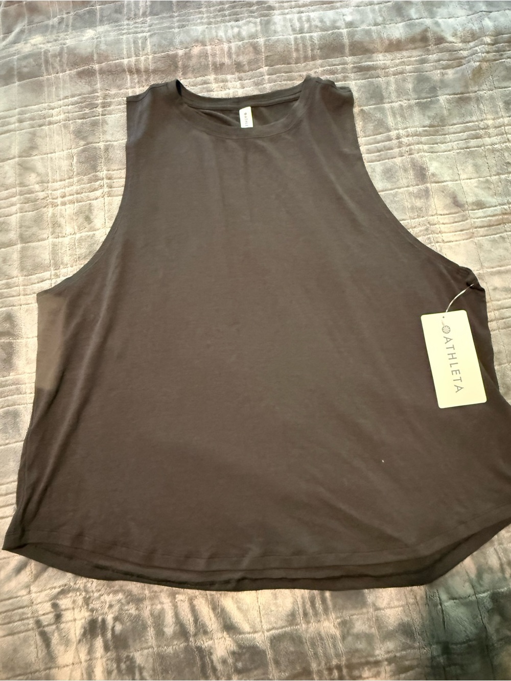 Athleta Black Sleeveless Muscle Tank Top